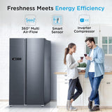 MDRS791MIF28IND, Midea, Side by Side , 592 L, Inverter, Jazz Black,WiFi (open Box Like New)