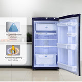 Godrej 180L 2 Star Direct Cool Single Door Refrigerator with 5 Years Warranty | 20L Vegetable Tray | Toughened Glass Shelves| Advanced Capillary Technology (RD EDGE 205BN TRF BR BL, Berry Blue)