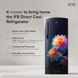 IFB 187L 5 Star Advanced Inverter Direct-Cool Single Door Refrigerator with 30 Hrs Cooling Retention, Big Vegetable Box & Base Stand (2026, IFBDC-213EYBNED, Divine Bliss Blue)