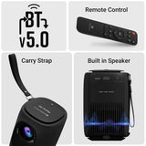 ZEBRONICS PIXAPLAY 24, Smart LED Vertical Projector, 4000 Lumens, 1080p Support, 160" Screen Size, Auto Focus & Keystone, Bluetooth, WiFi, HDMI (ARC), USB, AUX, APP Support, Miracast