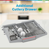 Bosch 15 Place Setting (fits up to 80 utensils) Free-Standing Dishwasher for Indian Utensils | Hygiene+ & Intensive Kadhai Program (SMS46KI03I, Silver Inox, Inbuilt Heater, Removes 99.9% Germs)
