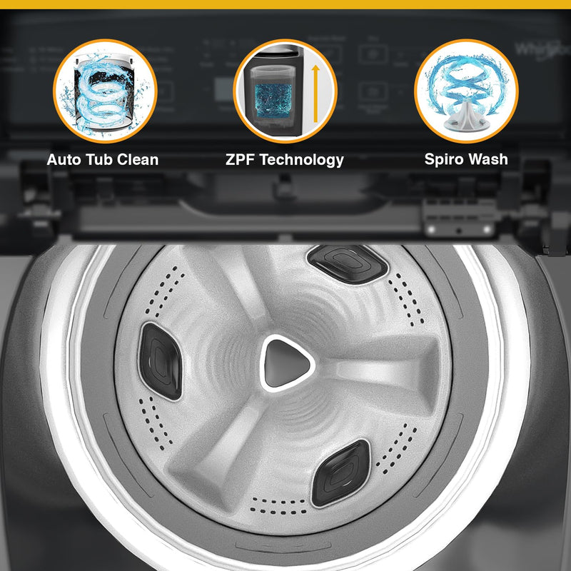 Whirlpool 6.5 Kg 5 Star StainWash Royal Plus Fully Automatic Top Load Washing Machine (SW ROYAL PLUS 6.5 (H) GREY 10YMW with In-Built Heater)-(Scratches)