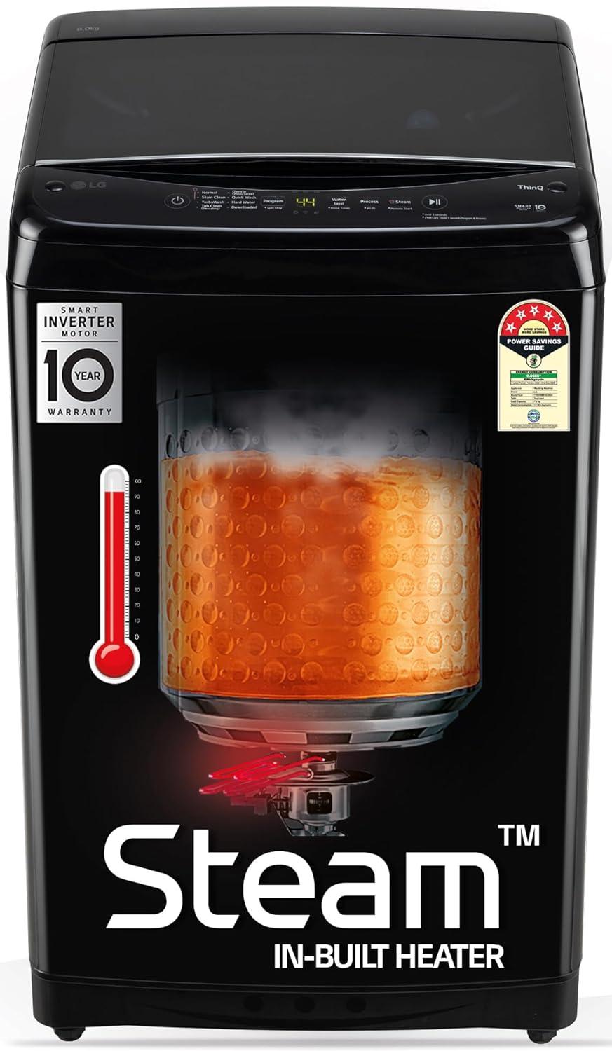 LG 8 Kg, 5 Star, Smart Inverter Technology, Wi-Fi, Turbowash, Fully Automatic Top Load Washing Machine With In-built heater (T80V4OB1S)