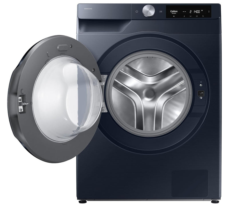 Samsung Smart Choice 9 kg, 5 Star, AI Control, AI Ecobubble, Super Speed, Wi-Fi, Hygiene Steam with Inbuilt Heater, Digital Inverter, Fully-Automatic Front Load Washing Machine (WW90DG6U24ASTL, NAVY)