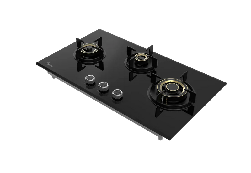 Midea Kitchen Built in Hob Semi Brass Series 3 Burner, Flame Failure Device, Auto Ignition MG75GT503CTD134B-IN