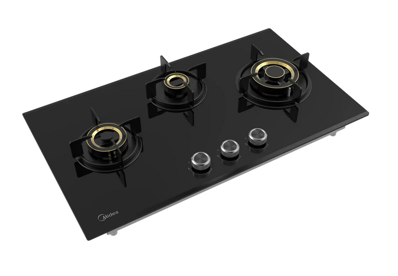 Midea Kitchen Built in Hob Semi Brass Series 3 Burner, Flame Failure Device, Auto Ignition MG75GT503CTD134B-IN