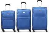 Aristocrat Soft Body Set Of 2 Luggage 4 Wheels - Trigon Set Of 2- Cabin+Large(56+77)Cm, Softcase, 4 Wheels - Blue