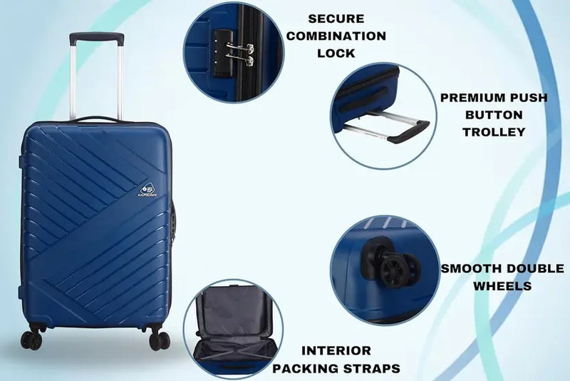 Kamiliant By American Tourister Hard Body Set Of 3 Luggage 4 Wheels - Wayfarer - Blue