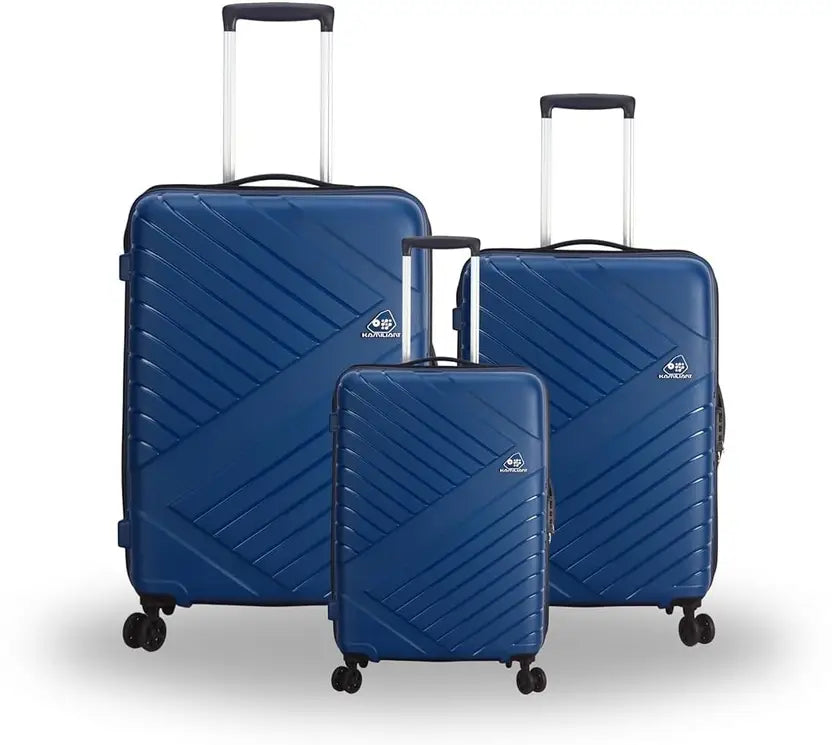Kamiliant By American Tourister Hard Body Set Of 3 Luggage 4 Wheels - Wayfarer - Blue