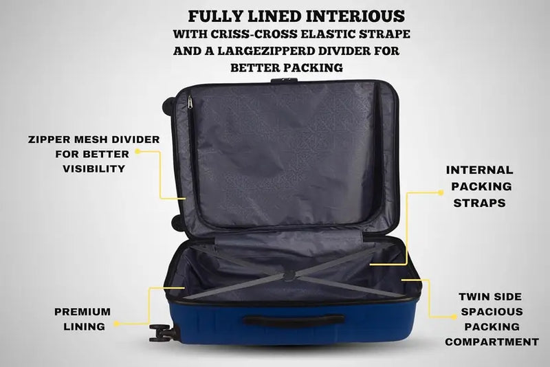 Kamiliant By American Tourister Hard Body Set Of 3 Luggage 4 Wheels - Wayfarer - Blue