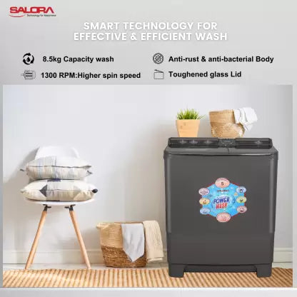 Salora 8.5 kg Semi Automatic Top Load Washing Machine(SWMS8505)