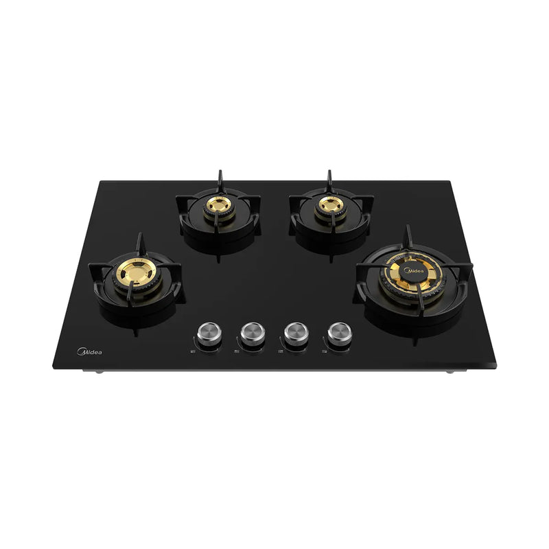 Midea Kitchen Built in Hob Full Brass Series 4 Burner, Flame Failure Device, Auto Ignition MG80GF503BTD134B-IN