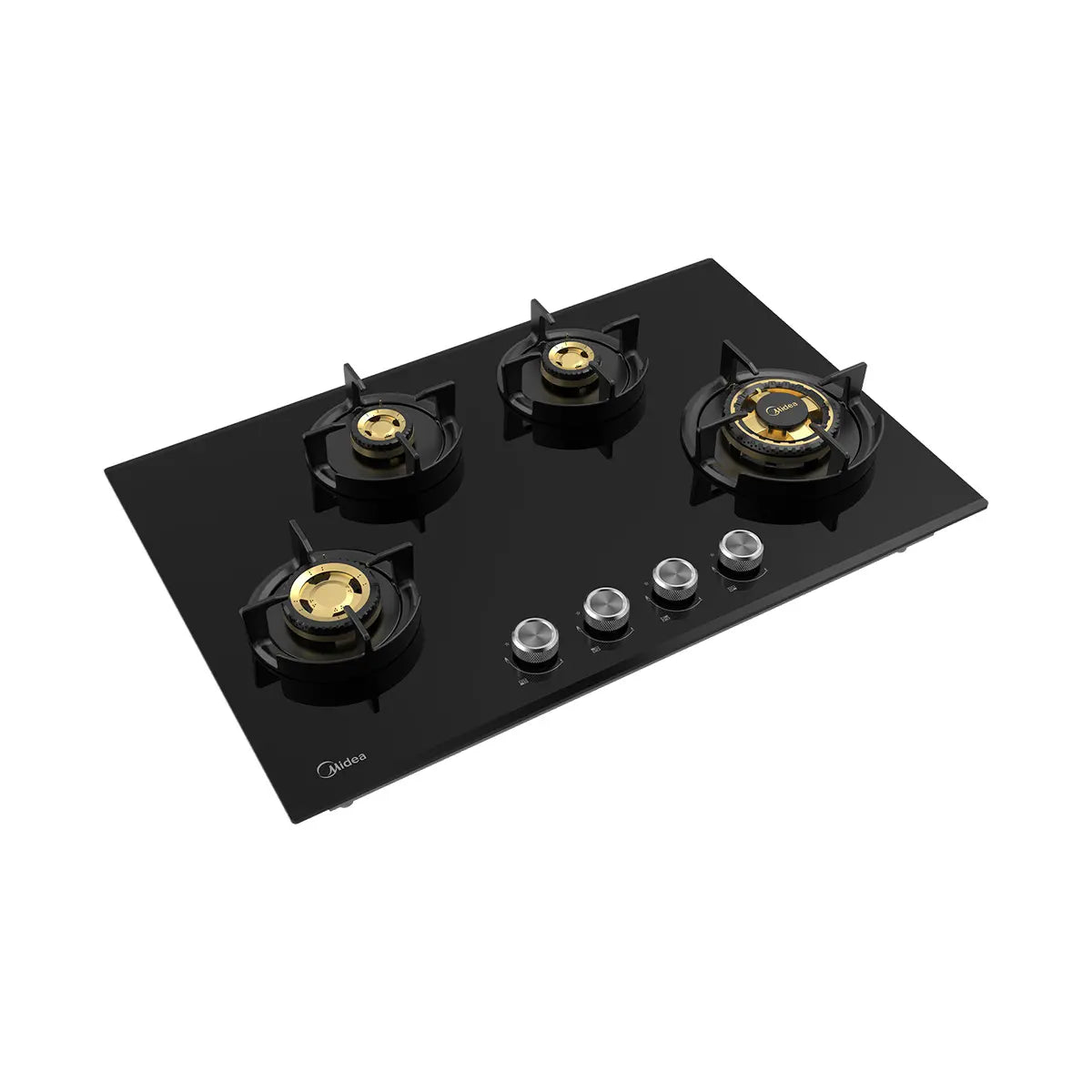 Midea Kitchen Built in Hob Full Brass Series 4 Burner, Flame Failure Device, Auto Ignition MG80GF503BTD134B-IN
