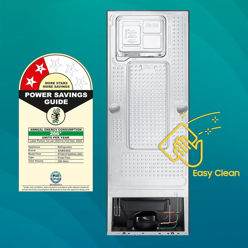 Samsung 256 L 2 Star Convertible, Digital Inverter Frost Free Double Door Refrigerator (RT30C3742S9/HL