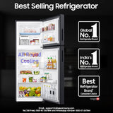 Samsung 236 L, 3 Star, Convertible, Digital Inverter Frost Free Double Door Refrigerator (RT40H28U3FHL, Black DOI, )