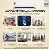 LG 1.5 Ton 3 Star, New star rated, Smart Inverter Split AC (Copper, AI Convertible 6-in-1, Faster Cooling & Energy Saving, Diet Mode+, HD Filter with Anti-Virus Protection,Him Clean, AS-Q18JNXE,White)