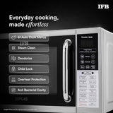 IFB 20L Grill Microwave Oven with 61 Standard Cook Menus (20PG4S, Silver, Multi-Stage Cooking, Steam Clean, Weight Defrost, Child Safety Lock, Micro + Grill Combi-cook)