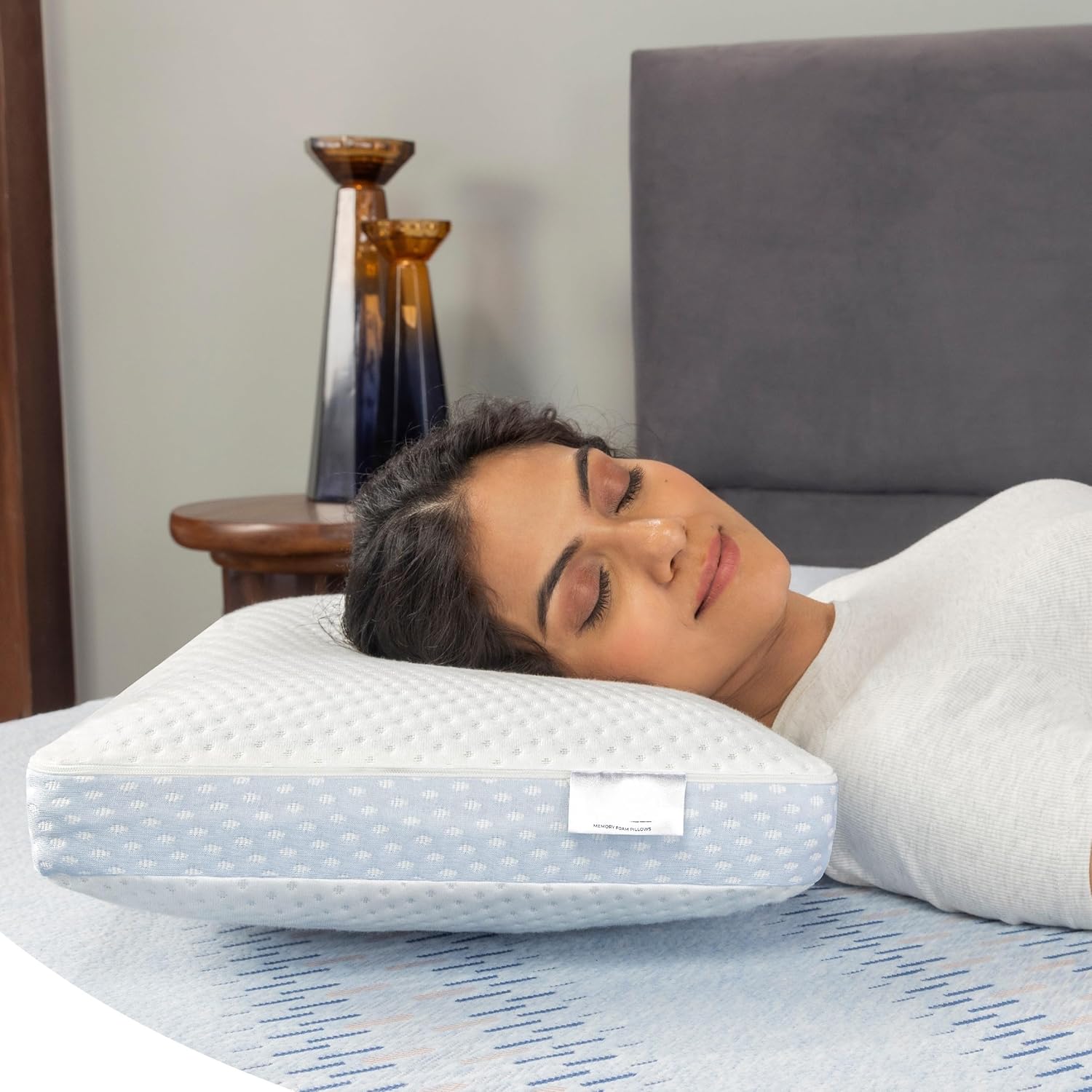 Livpure Smart Breeze King Pillow with Perforated and Premium Memory Foam Sleeping Pillow Pack of 1 (White) LSH-PILL-BREEZE-King1