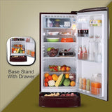 LG 185 L 5 Star Inverter Direct-Cool Single Door Refrigerator (GL-D201ASEU, Scarlet Euphoria, Base stand with drawer)
