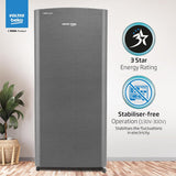 Voltas Beko, A Tata Product 183 L, 2-Star Single Door Direct Cool Refrigerator with Fresh Box Technology (RDC215C / 2S0XIR0M0000GO, Hairline Silver)