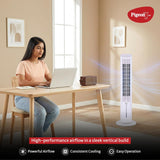 Pigeon High Performance Tower Fan with Digital Control, mutiple speed settings, timer Function, Low Power Consumption and Lightweight Portable Body, White PGPDTFD7501