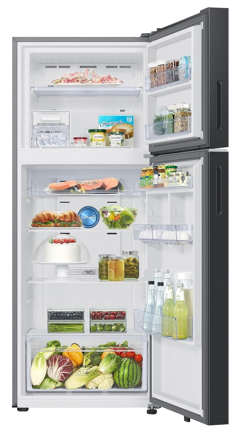 Samsung 419 L, 3 Star, Frost Free Double Door Refrigerator (RT45DG6A4DB1HL, Black Matte)