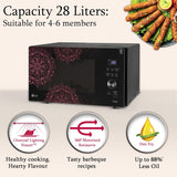 LG 28 L Scan to Cook Wi-Fi Enabled Charcoal Convection Microwave Oven (MJEN286VIW, Black, Stainless steel cavity, Heart Friendly Recipes, Ghee, Diet Fry & 360° Motorised Rotisserie for Bar-be-queing) (Minor Dent)
