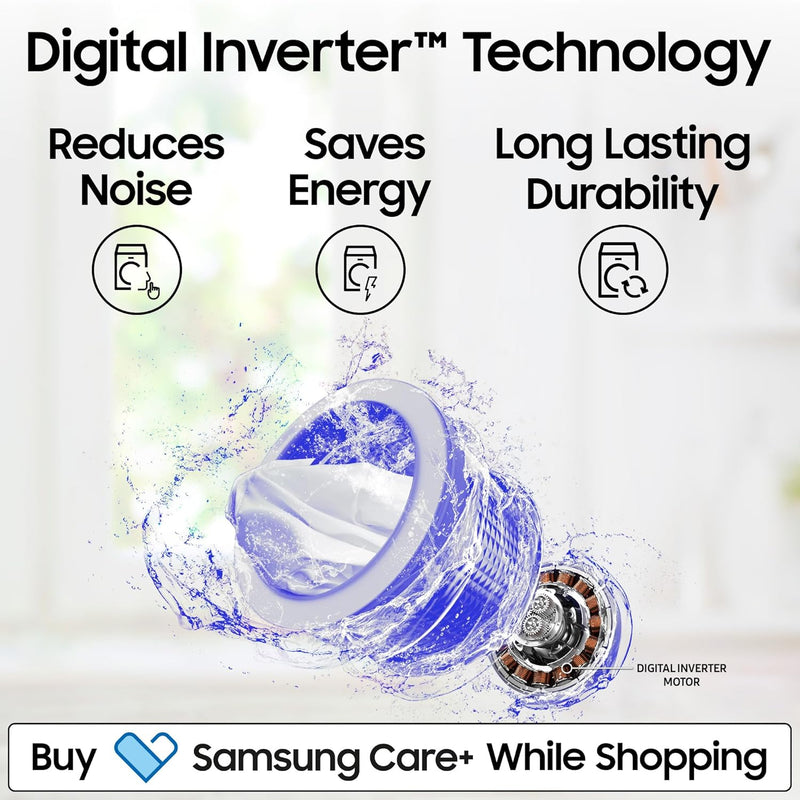 Samsung 8 Kg, 5 Star, AI Wash, Ecobubble, AI Energy Mode, AI VRT+, Super Speed, Soft Closing Door, Wi-Fi, Digital Inverter, Fully-Automatic Top Load Washing Machine (WA80F08S2LTL, Lavender Gray)
