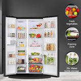 LG 655 L Frost Free Side by Side Refrigerator with Smart Inverter Compressor, Express Freeze & Multi Air-Flow (Dazzle Steel, GL-B257HDSY)