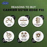 Carrier 1.5 Ton 3 Star Wi-Fi Smart Flexicool Inverter Split AC (Copper, Convertible 6-in-1 Cooling,Smart Energy Display, HD & PM 2.5 Filter, ESTER EDGE FXi (Wi-Fi), CAI18EE3R35W0,White)