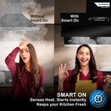 Crompton QuietPro Plus BLDC 1800m3/hr 90cm Slant Chimney| Filterless Intelligent Autoclean| Built In Oil Collector| Touch+Motion Sensor Control | (CHD-QPPI90FLE-IND)