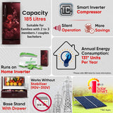 LG 185 L, 4 Star, Smart Inverter, Direct Cool Single Door Refrigerator (GLD1945ZOSE, Scarlet Euphoria, Base stand with Drawer)