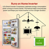 LG Smart Choice, 466 L, 1 Star, Convertible, Door Cooling+, Smart Inverter Compressor, AI ThinQ Wi-Fi, Frost Free Double Door Refrigerator (GL-T492NPZR, Shiny Steel, Express Freeze & Multi Air Flow)