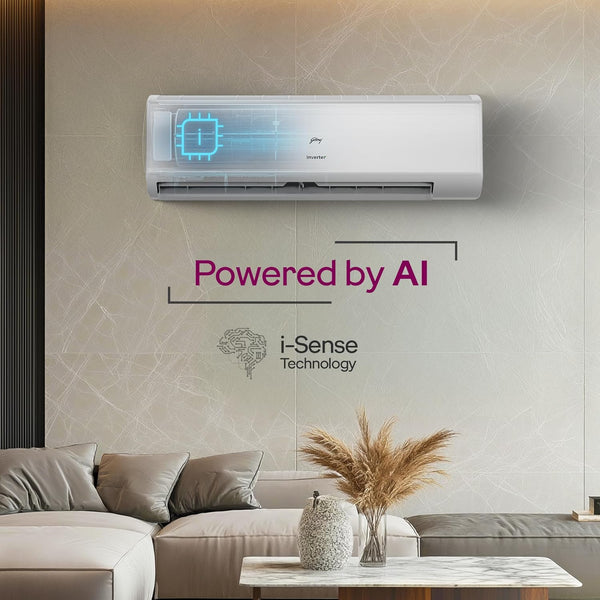 Godrej 1.5 Ton 5 Star Inverter Split AC (1.5T EI 18II5T WZS Split 5S, White)