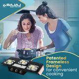 BAJAJ GF8 Frameless with 1 Jumbo Glass C Manual Gas Stove  (3 Burners)
