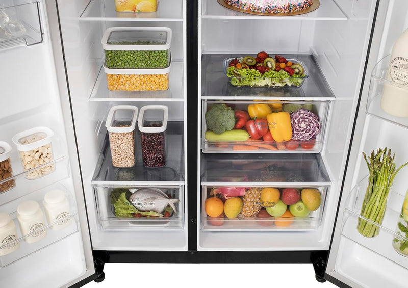 LG 655 L Frost Free Smart Inverter Double Door Side by Side Refrigerator (GL-B257HWBY, Western Black, Express Freezing | Multi Air-Flow) (Touched Up)