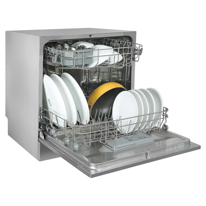 Faber 8 Place Dishwasher | 6 Wash Programs |Adjustable Upper Rack & Cutlery Tray | 8L Water/Cycle| FFSD 6PR 8S Ace Inox