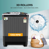 VW 7.5 kg 5 Star Aqua Spin Semi Automatic Top Load Washing Machine AquaSpin0075P (Black)