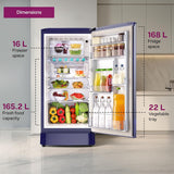 Godrej 183 L 2 Star Direct Cool Single Door Refrigerator (RD R190B WRF NY BL, Navy Blue)