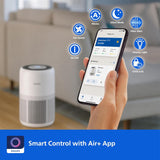 Philips AC0950 Smart Wifi Air Purifier for Home, White Real-Time AQI | Covers 300 sq.ft | CADR 250 m³/h | HEPA & Active Carbon Filter | Air+ App Control with Scheduler