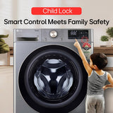 LG 9 Kg, 5 Star, AI Direct Drive Technology, Wi-Fi, Steam+ with Wrinkle Care, Fully Automatic Front-Loading Washing Machine (FHP1209Z7P, Intelligent & Convenient Fabric Care, Allergy Care, Platinum)