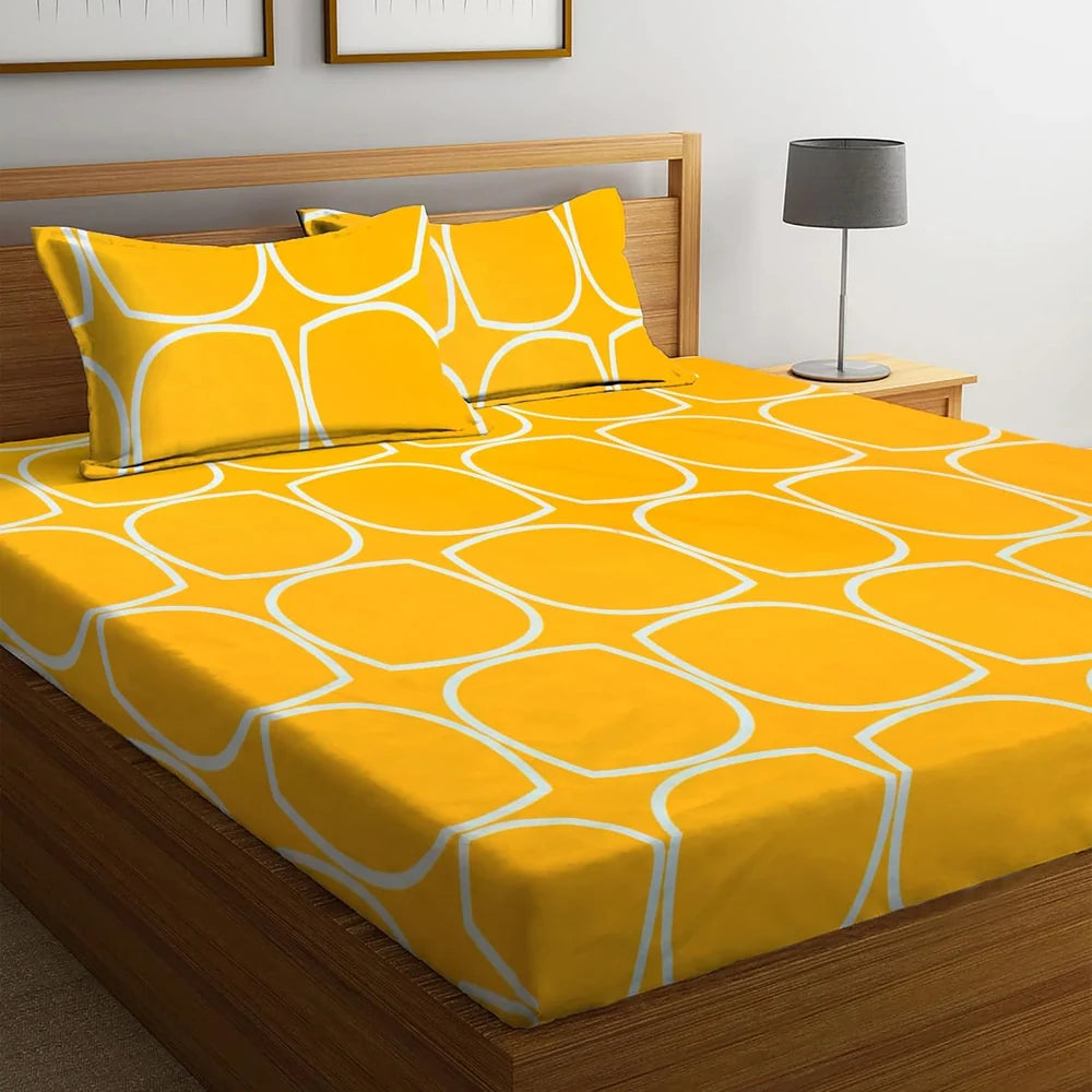 Livpure Smart Cotton 120 GSM 1 Bedsheet (Solar Harmony)|90X95 Inches LSH-BST-GLC-GP-211