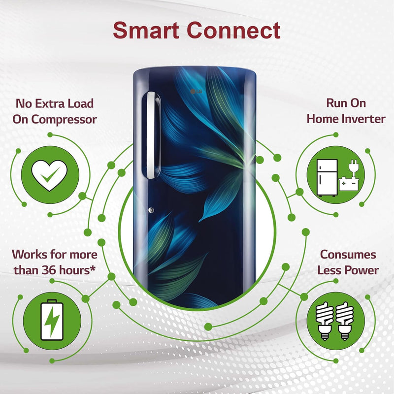 LG 210 L, 5 Star, Direct Cool, Smart Inverter Compressor, Single Door Refrigerator(GL-D231ABAU)