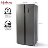 Lifelong 505 L Frost Free Side by Side Refrigerator (Silver, LLSBSR505)