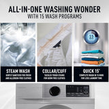 Panasonic 7 kg 5 Star Inverter Fully Automatic Front Loading Washing Machine with Built-In Heater (NA-147MH2L01, Dark Silver)