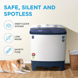 Midea Washing Machine Semi Automatic 7.0 KG Plastic Lid Black White (open Box Like New)