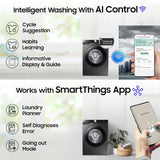 Samsung 7 kg, 5 Star, AI Control, Wi-Fi, Digital Inverter, Motor, Fully-Automatic Front Load Washing Machine (WW70T502NAN1TL, Hygiene Steam, Inox)
