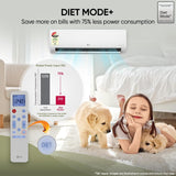 LG 1.5 Ton 3 Star, New star rated, Smart Inverter Split AC (Copper, AI Convertible 6-in-1, Faster Cooling & Energy Saving, Diet Mode+, HD Filter with Anti-Virus Protection,Him Clean, AS-Q18JNXE,White)
