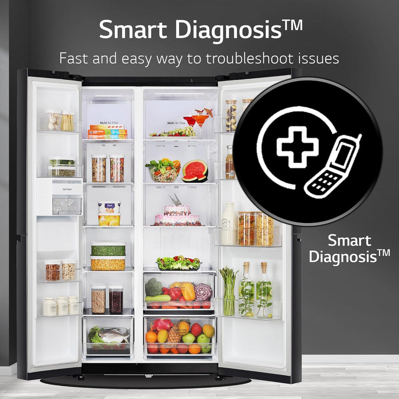 LG 655 L Frost Free Smart Inverter Double Door Side by Side Refrigerator (GL-B257HWBY, Western Black, Express Freezing | Multi Air-Flow) (Touched Up)