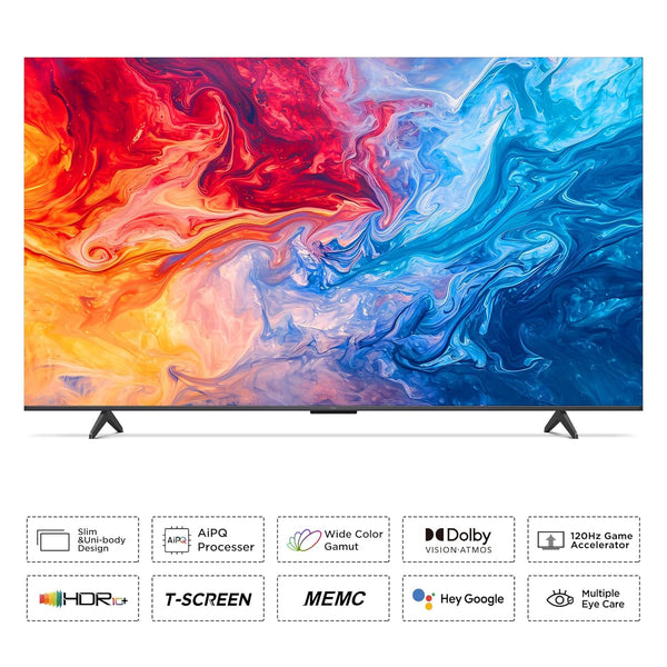TCL 189 cm (75 inches) 4K Ultra HD Smart QLED Google TV 75P71B Pro (Black)